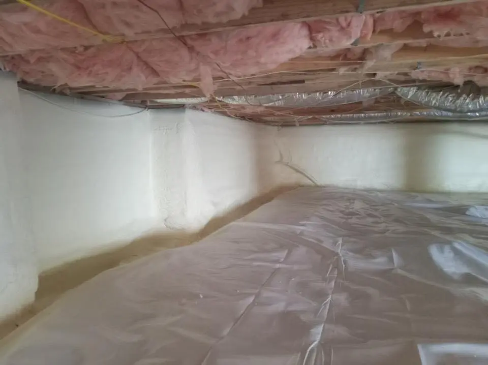 Crawl space encapsulation with closed-cell spray foam for Attic Insulation in Wylie